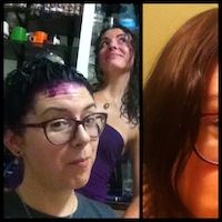 Gelicia's purple hair